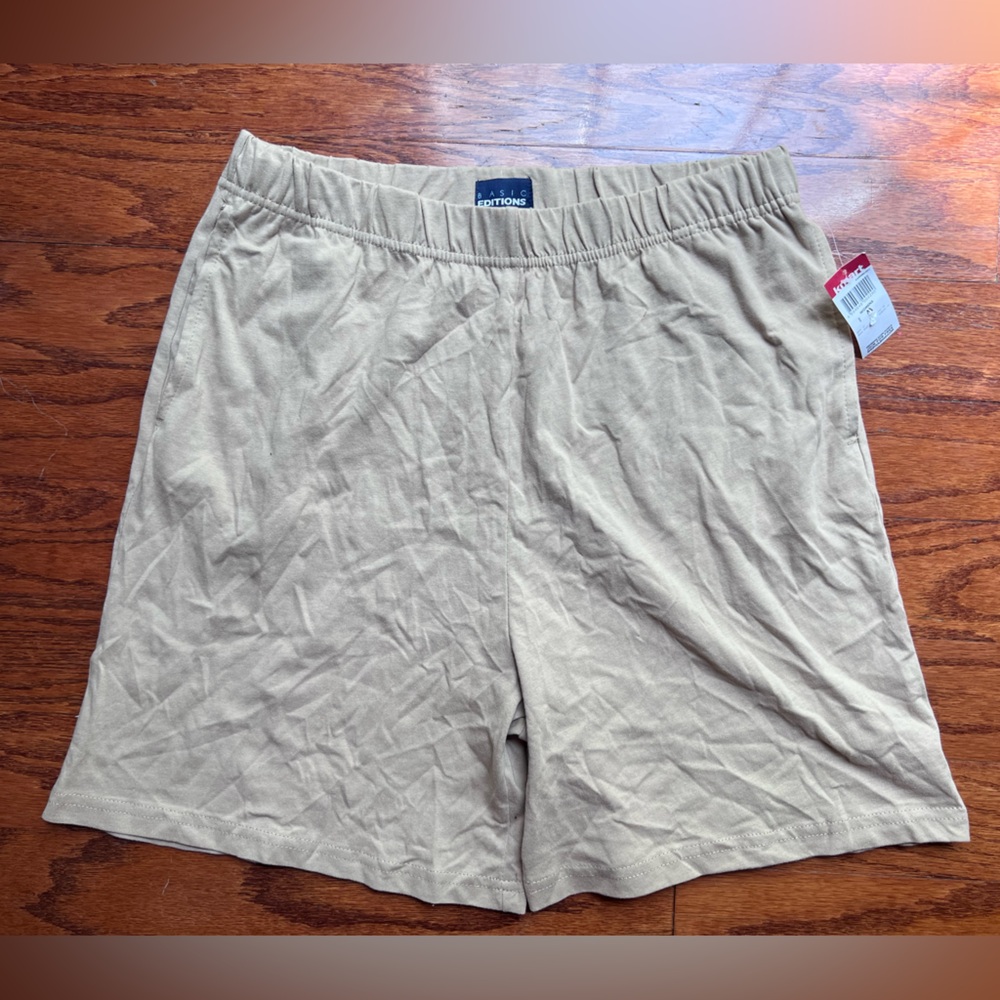 Basic Editions Tan Cotton Pull-On Shorts